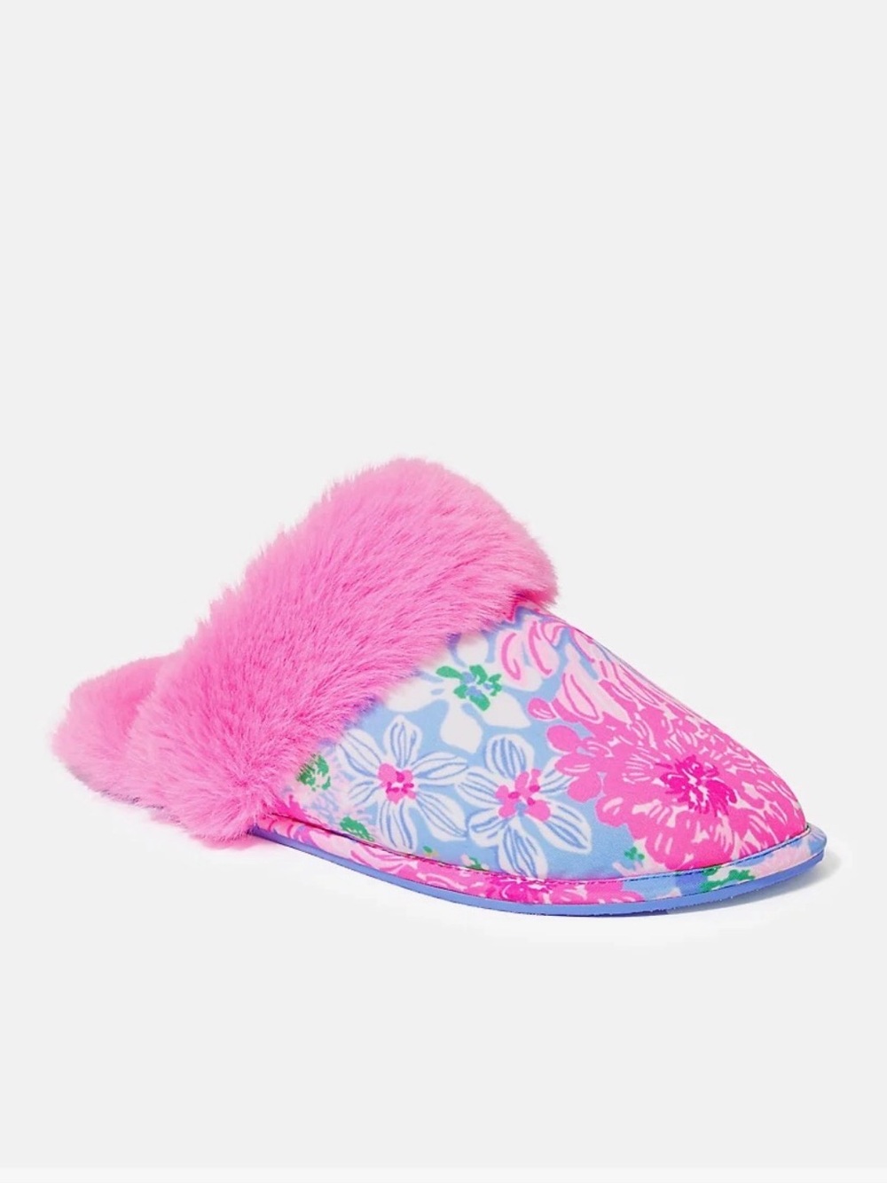 Lilly Pulitzer Plush Clara Slippers Womens 8 Dive Bar Hot Pink